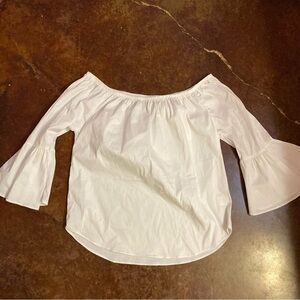 NWT Ladies Poplin Off Shoulder White Blouse